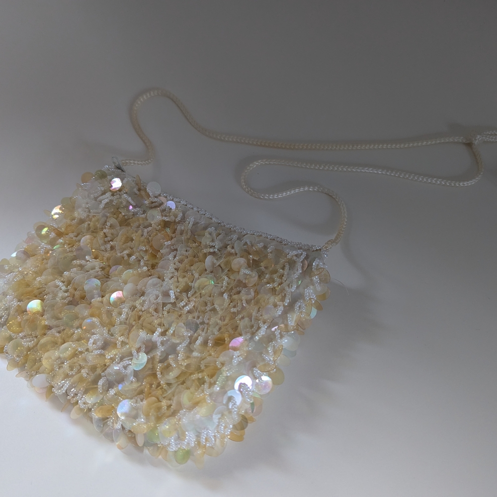NWOT - Iridescent Sequin Beaded Bridal Handbag
